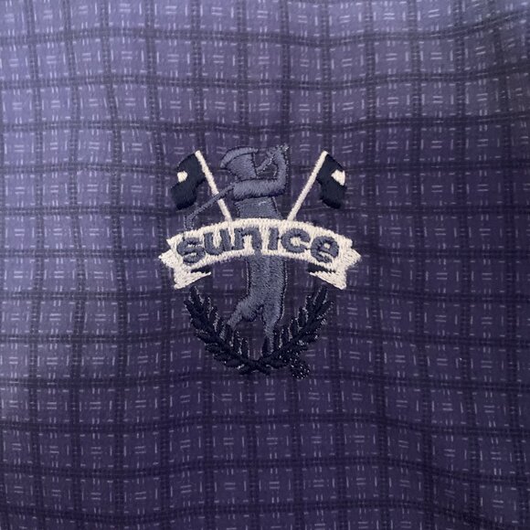 VTG Sunice Golf Pullover Sweater Mens Large Blue Plaid Windbreaker Long Sleeve - Picture 2 of 12
